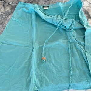 J. Crew Turquoise Braided Drawstring Skirt